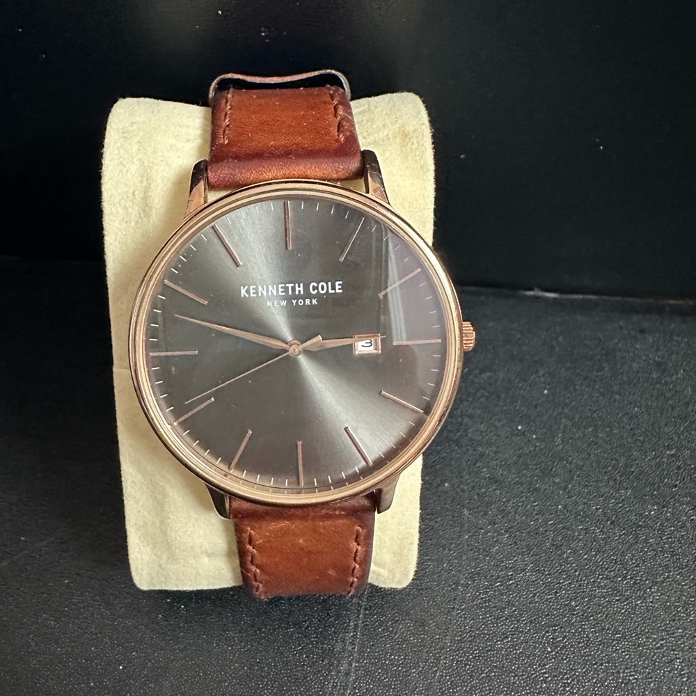Kenneth Cole Rose Gold and Brown Watch